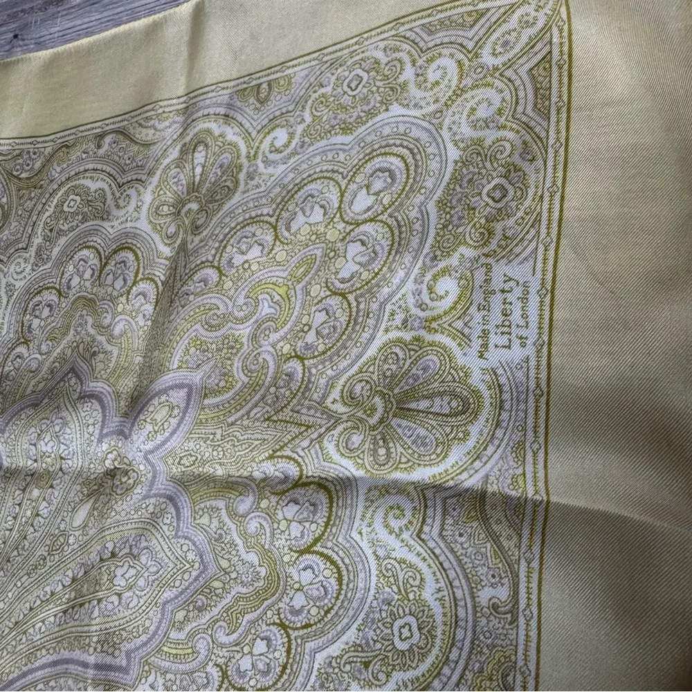 Scarf made in England liberty of london square silky satiny feel scarf paisley